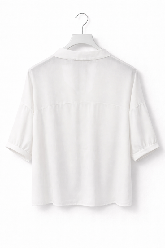 Blouse met kraag en halflange mouwen