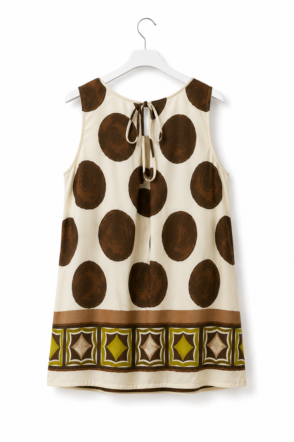 Mouwloze top met artistieke stippenprint