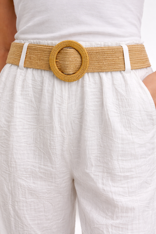 Broek met subtiel structuurpatroon