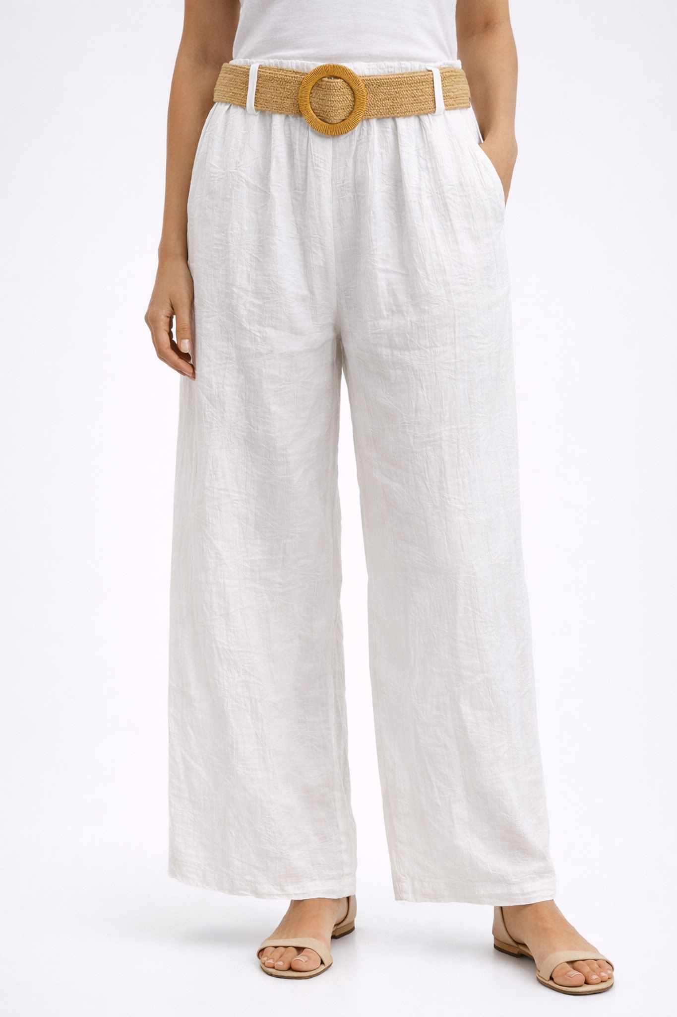 Broek met subtiel structuurpatroon