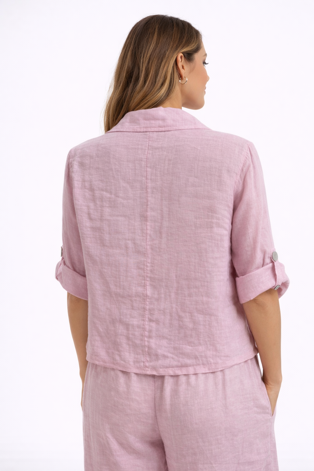 Linnen blouse met borstzakken