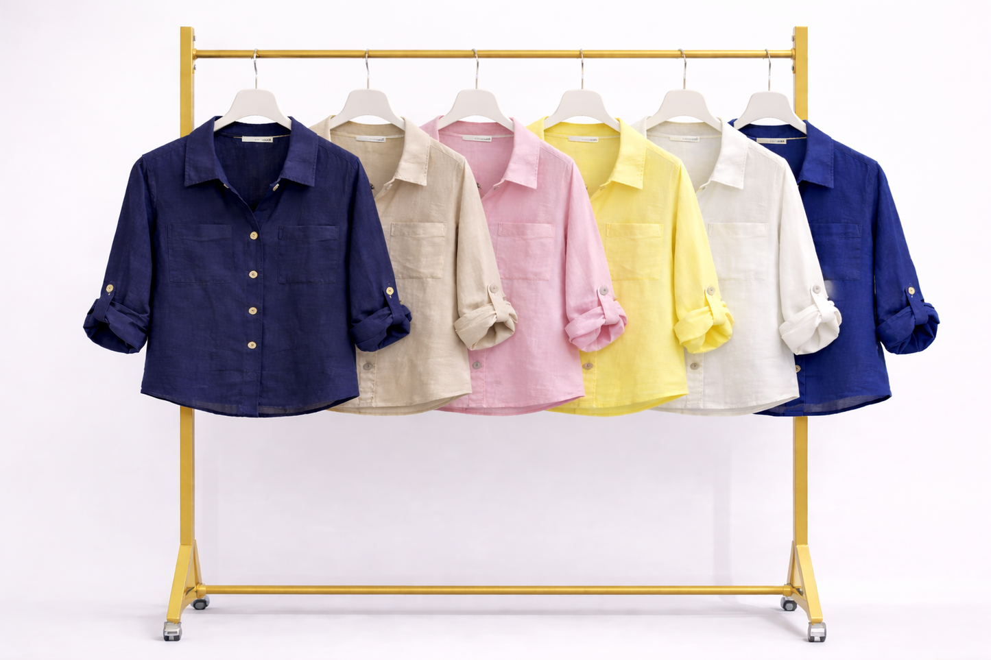Linnen blouse met borstzakken