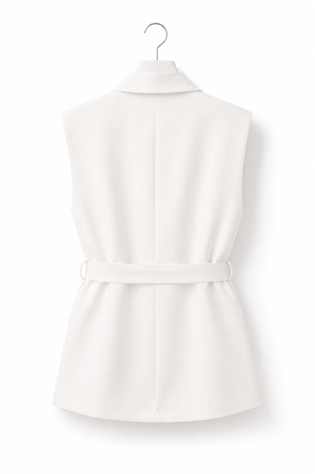 Setje met mouwloze blazer met ceintuur en broek